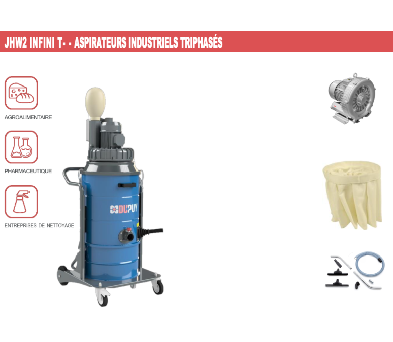 JHW2INFINI T -  ASPIRATEURS INDUSTRIELS TRIPHASÉS UNITÉ ASPIRANTE