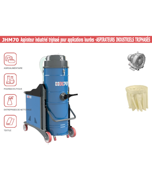 JHM70 - Aspirateur industriel triphasé pour applications lourdes - ASPIRATEURS INDUSTRIELS TRIPHASÉS