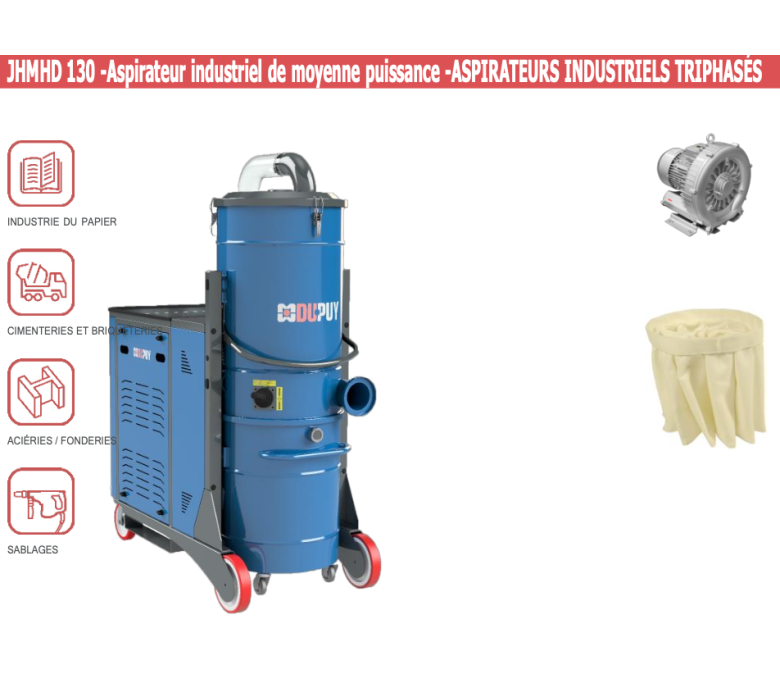 JHMHD130 - Aspirateur industriel de moyenne puissance - ASPIRATEURS INDUSTRIELS TRIPHASÉS