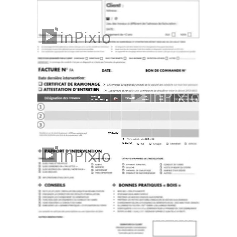 Carnet de Ramonage et facturation suivant décret 2023-0641